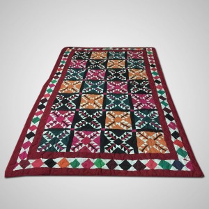 Multi Color Single Bed / Charpai Chadder Handmade Sindhi Tukri Ralli / Rally / Appliqued Bedset RBS-50